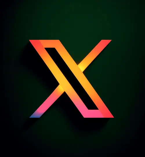 Twixter x.com symbol fire gradient color
