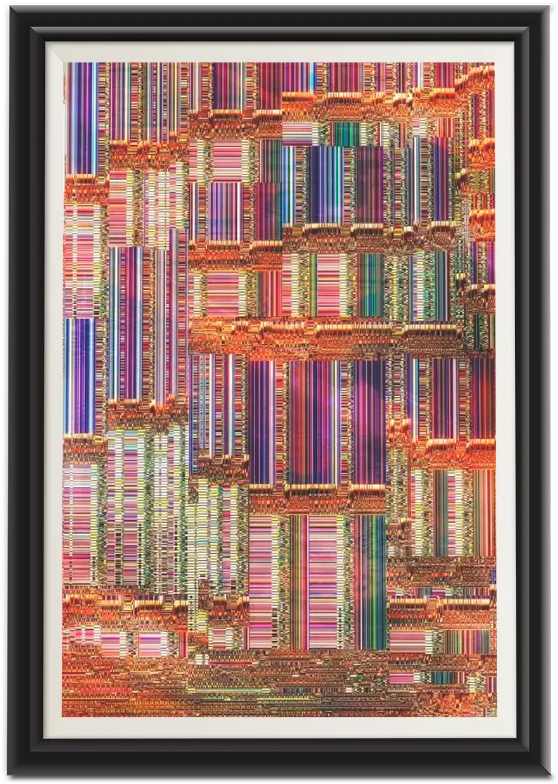 "デジタルエロージョン" abstract art with frame